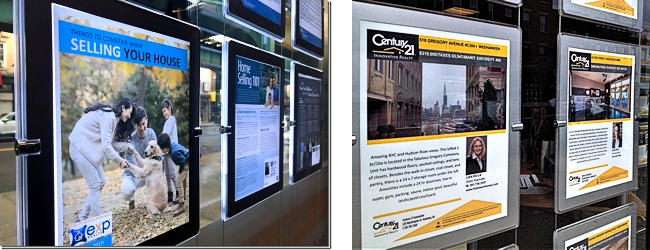 EXP Realty and Century 21 Installed LED Backlit Window Displays